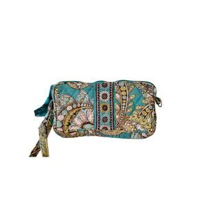 Vera Bradley Floral Paisley Wallet Wristlet Clutch Retired Peacock Pattern